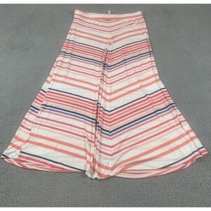 Passports Skirt Womens Medium Multicolor Stripe Maxi Pull On Stretch Casual